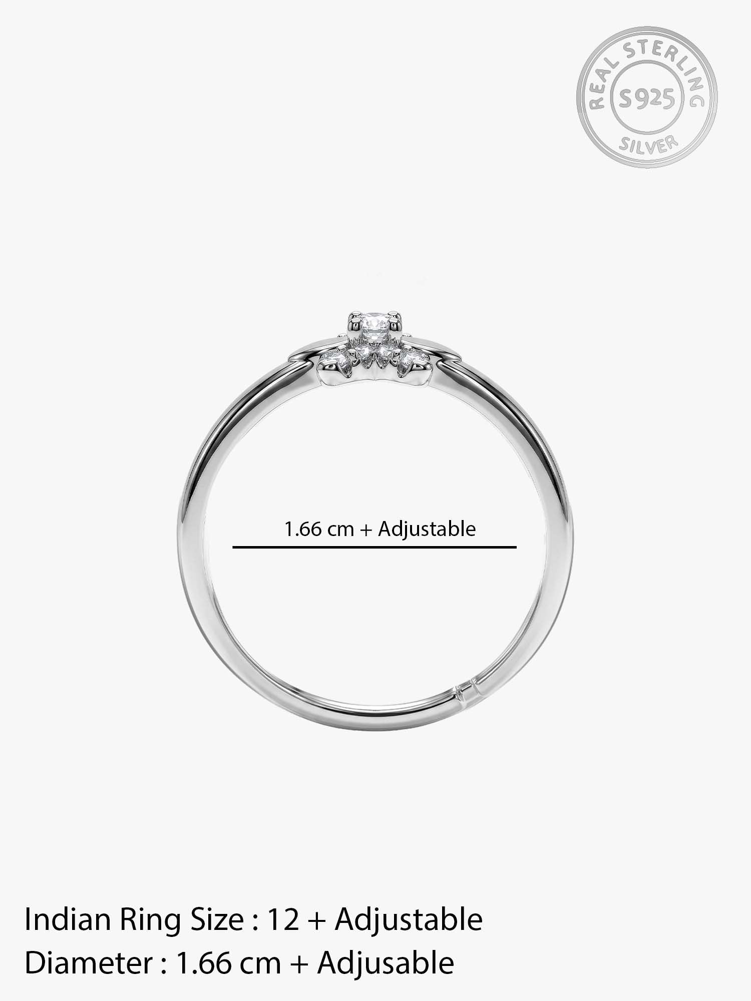 Silver Graceful Bow Ring