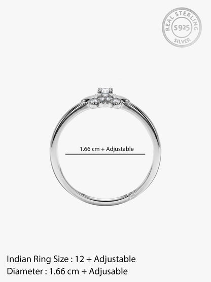 Silver Graceful Bow Ring