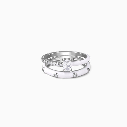 Silver Cute Girl Stack Rings (Size 12)