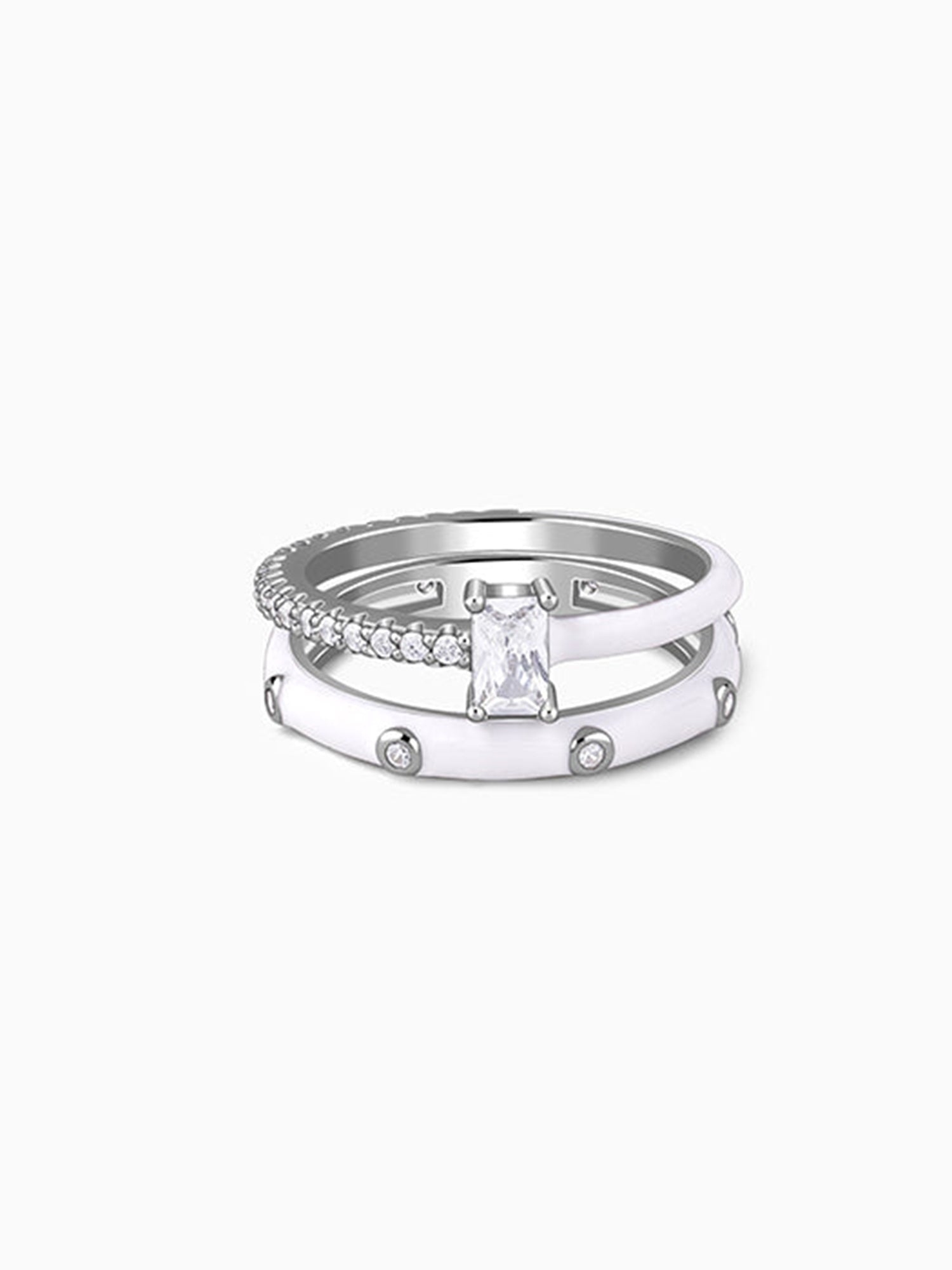 Silver Cute Girl Stack Rings (Size 12)