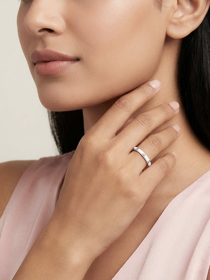 Silver Cute Girl Stack Rings (Size 12)