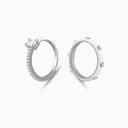 Silver Cute Girl Stack Rings (Size 12)