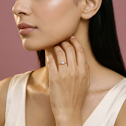 Rose Gold Eye Ring (Size 12)