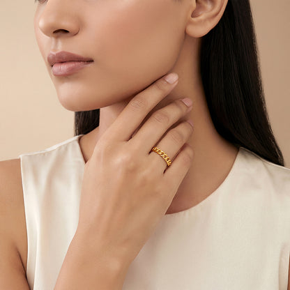 Kriti Sanon Golden Cuban Ring (Size 12)