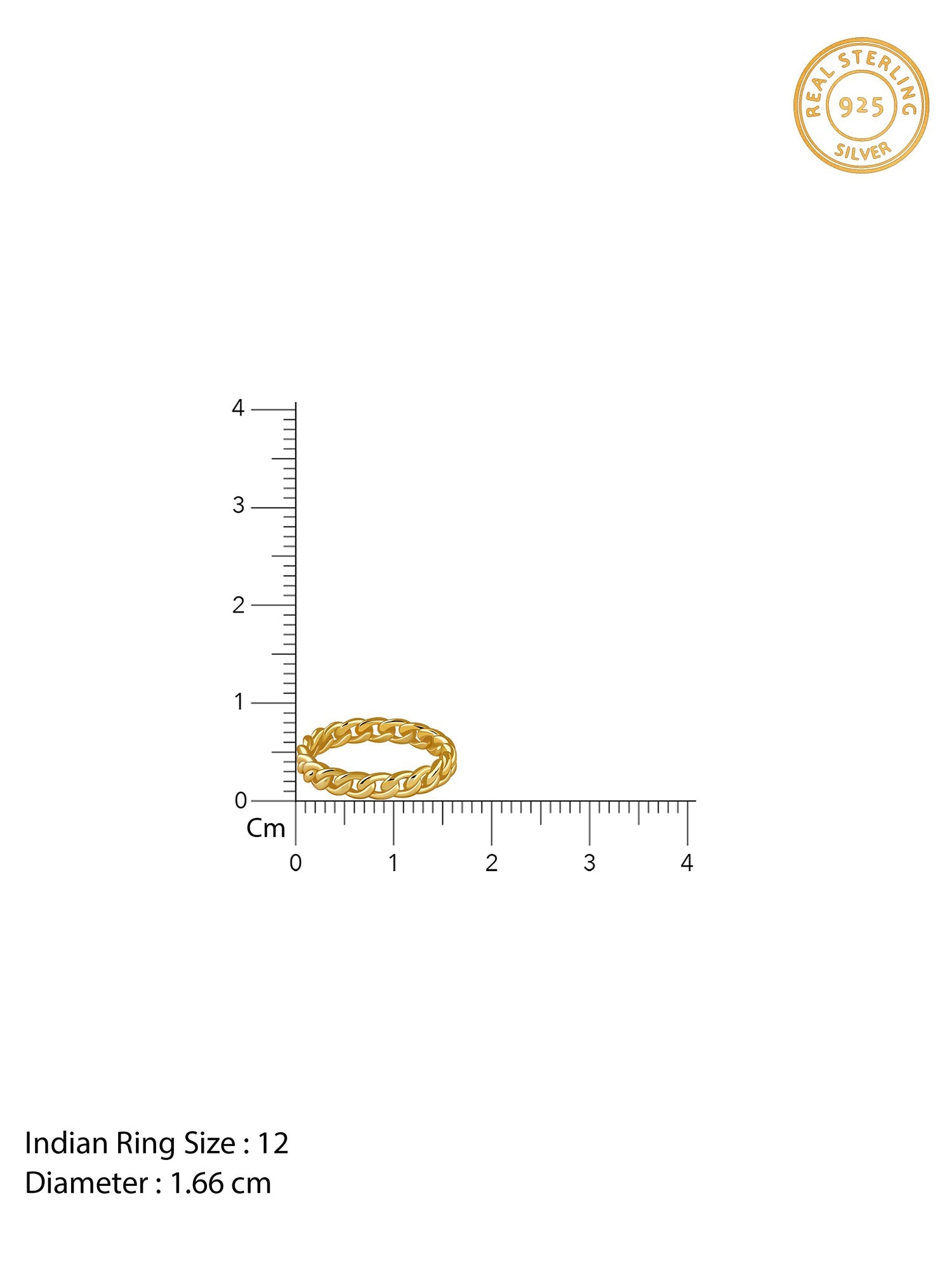 Kriti Sanon Golden Cuban Ring (Size 12)