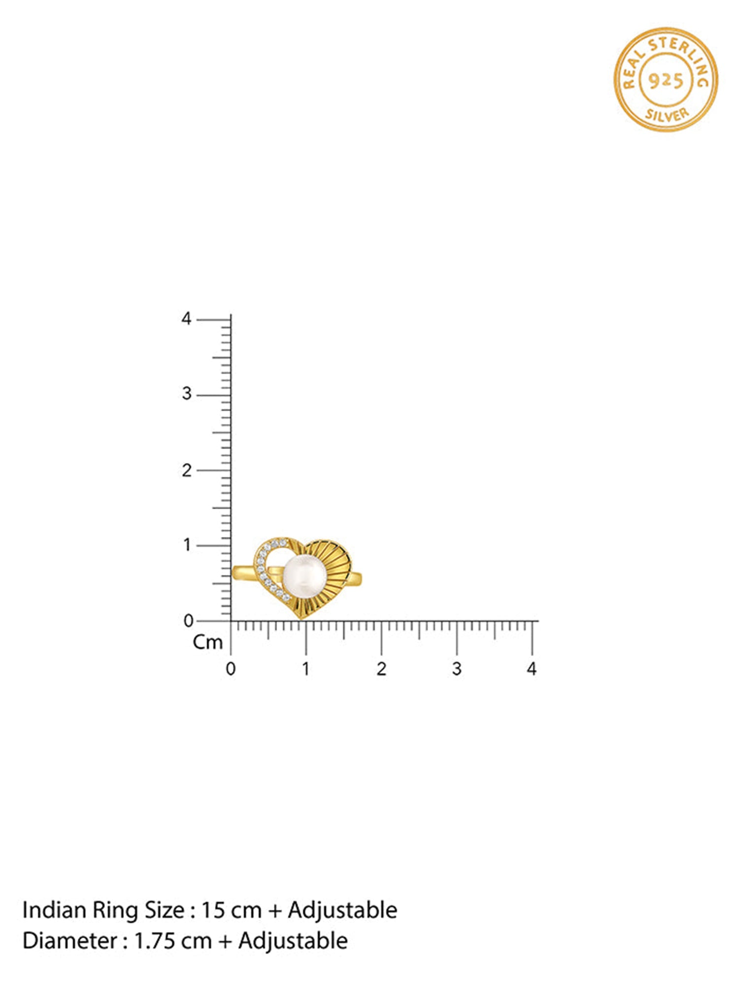 Kriti Sanon Golden Pearl Pulse Heart Ring