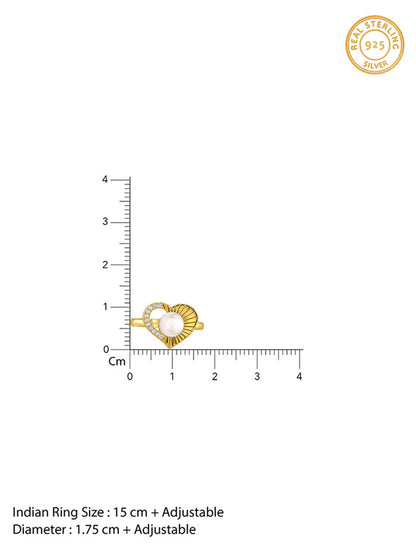 Kriti Sanon Golden Pearl Pulse Heart Ring