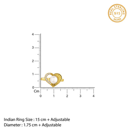 Kriti Sanon Golden Pearl Pulse Heart Ring
