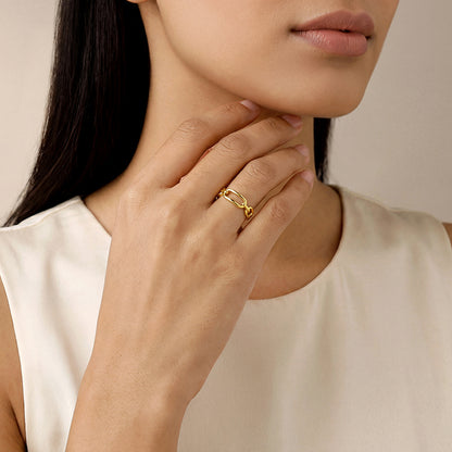 Golden Toggle Adjustable Ring (Size 12)