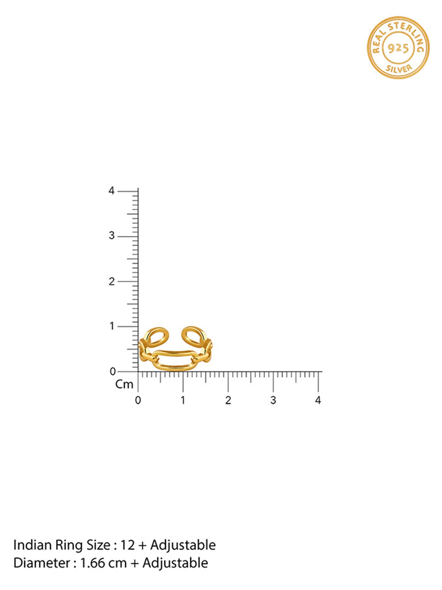 Golden Toggle Adjustable Ring (Size 12)