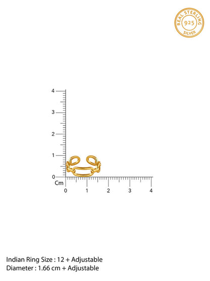 Golden Toggle Adjustable Ring (Size 12)