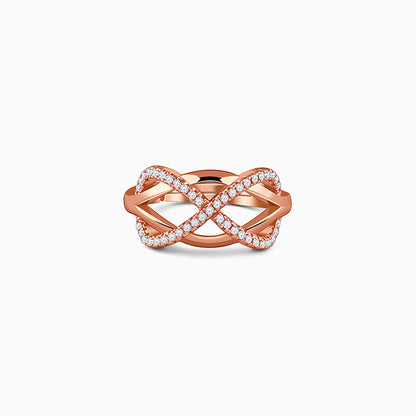 Rose Gold Infinity Bling Ring (Size 12)