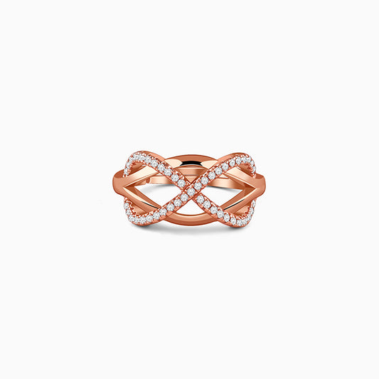 Rose Gold Infinity Bling Ring (Size 12)
