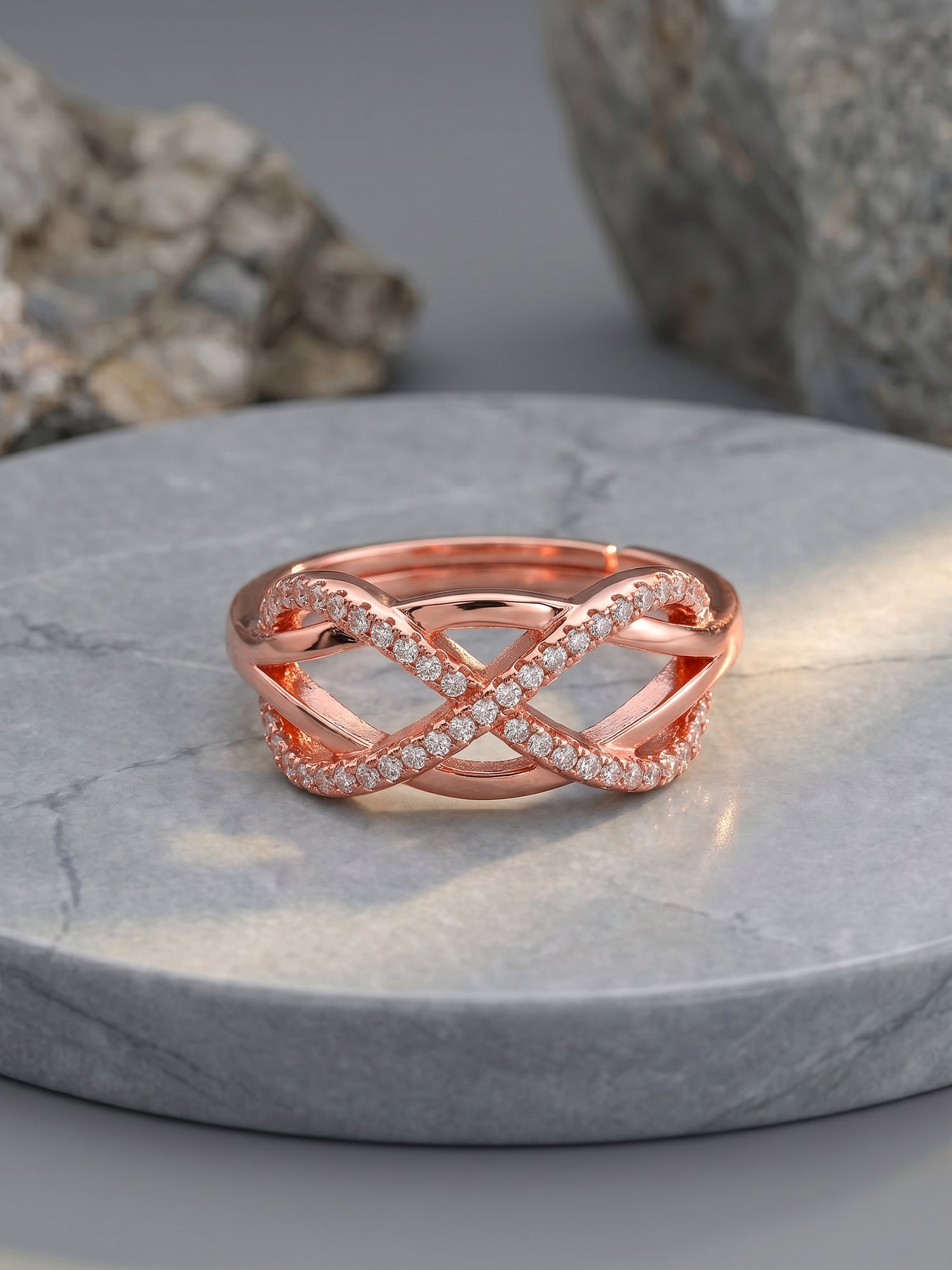 Kriti Sanon Rose Gold Infinity Bling Ring (Size 12)