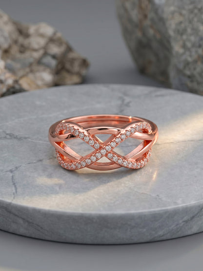 Kriti Sanon Rose Gold Infinity Bling Ring (Size 12)