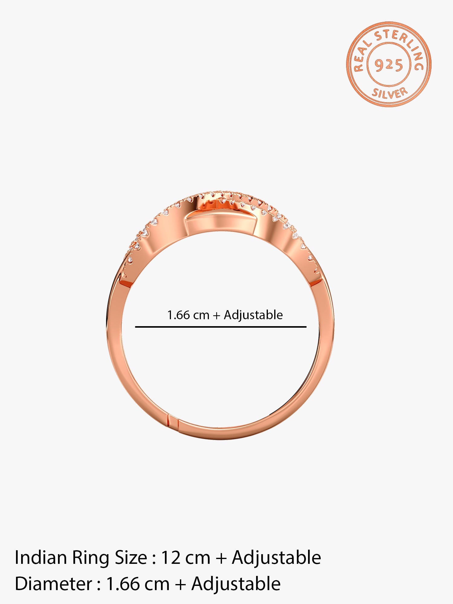 Kriti Sanon Rose Gold Infinity Bling Ring (Size 12)