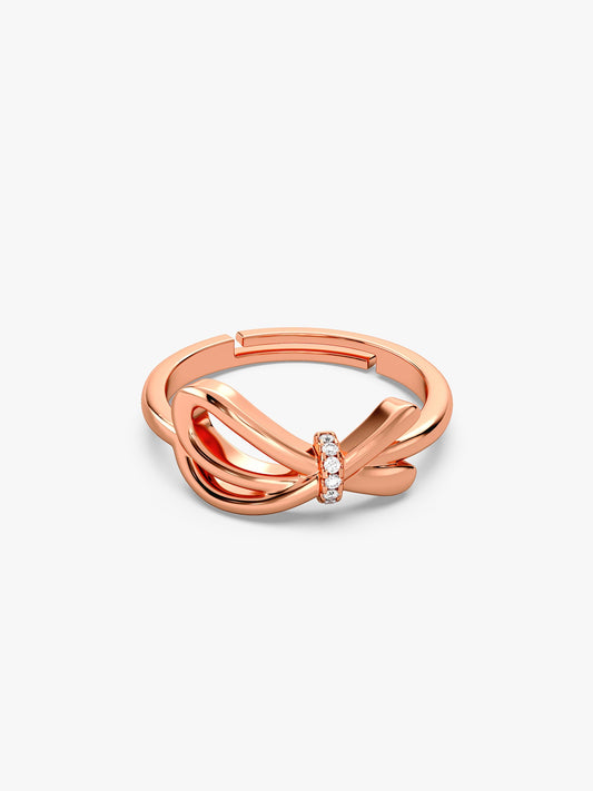 Rose Gold Ribbon Shine Ring