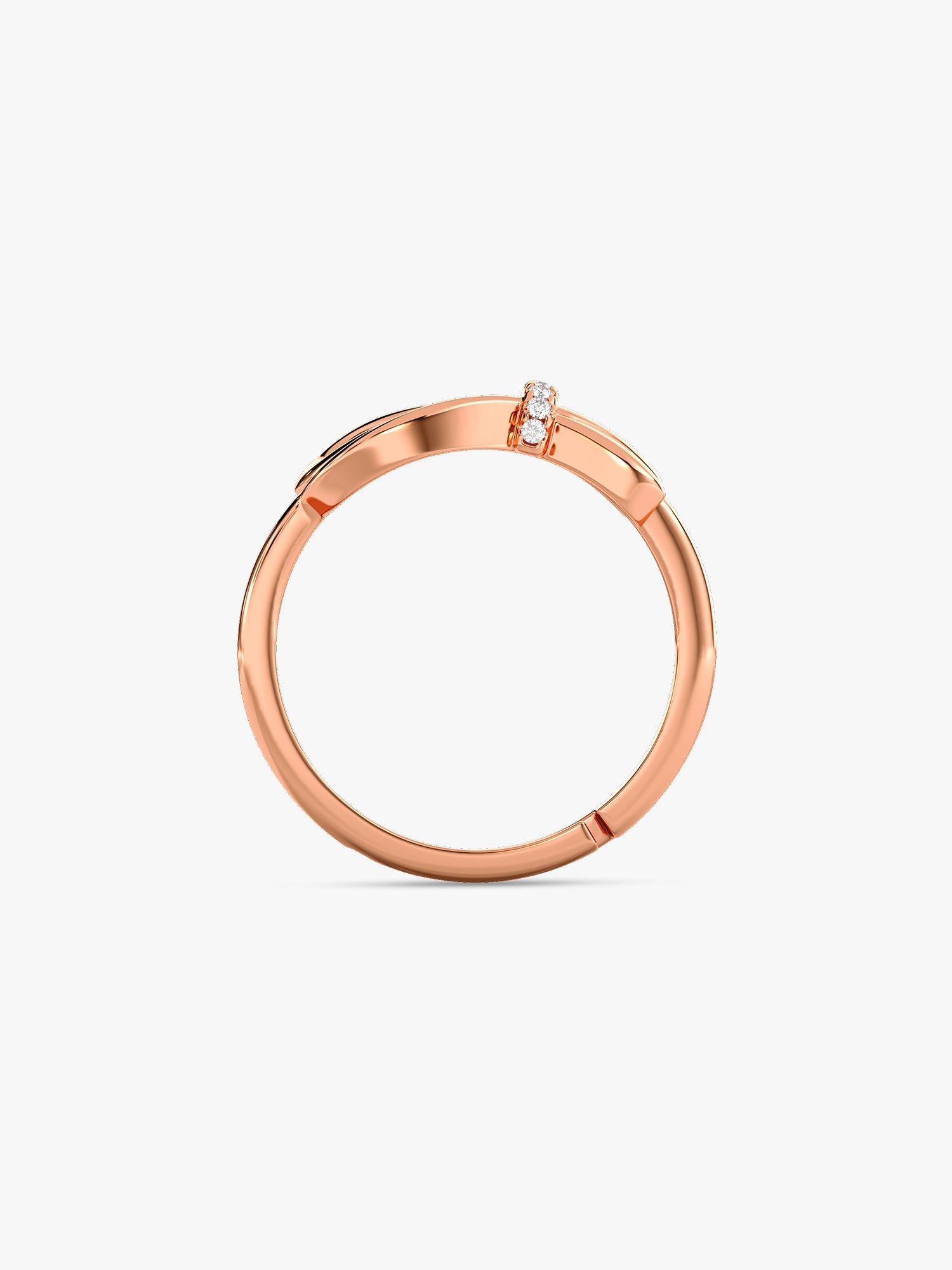 Rose Gold Ribbon Shine Ring