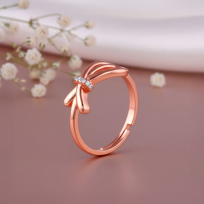 Rose Gold Ribbon Shine Ring