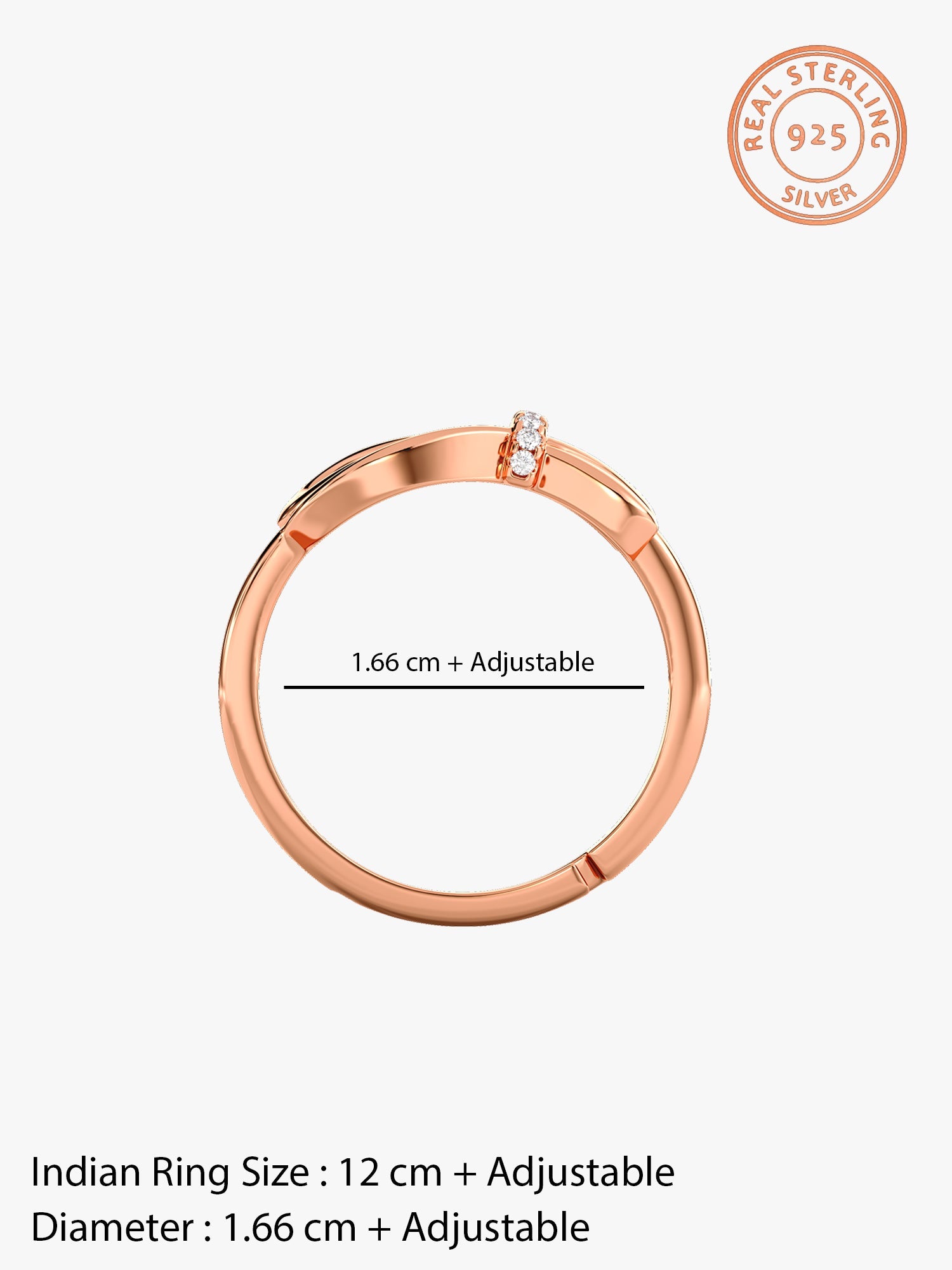 Rose Gold Ribbon Shine Ring