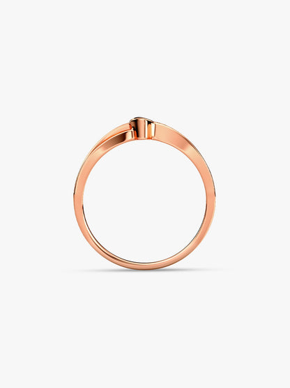Rose Gold Heart Interlock Ring