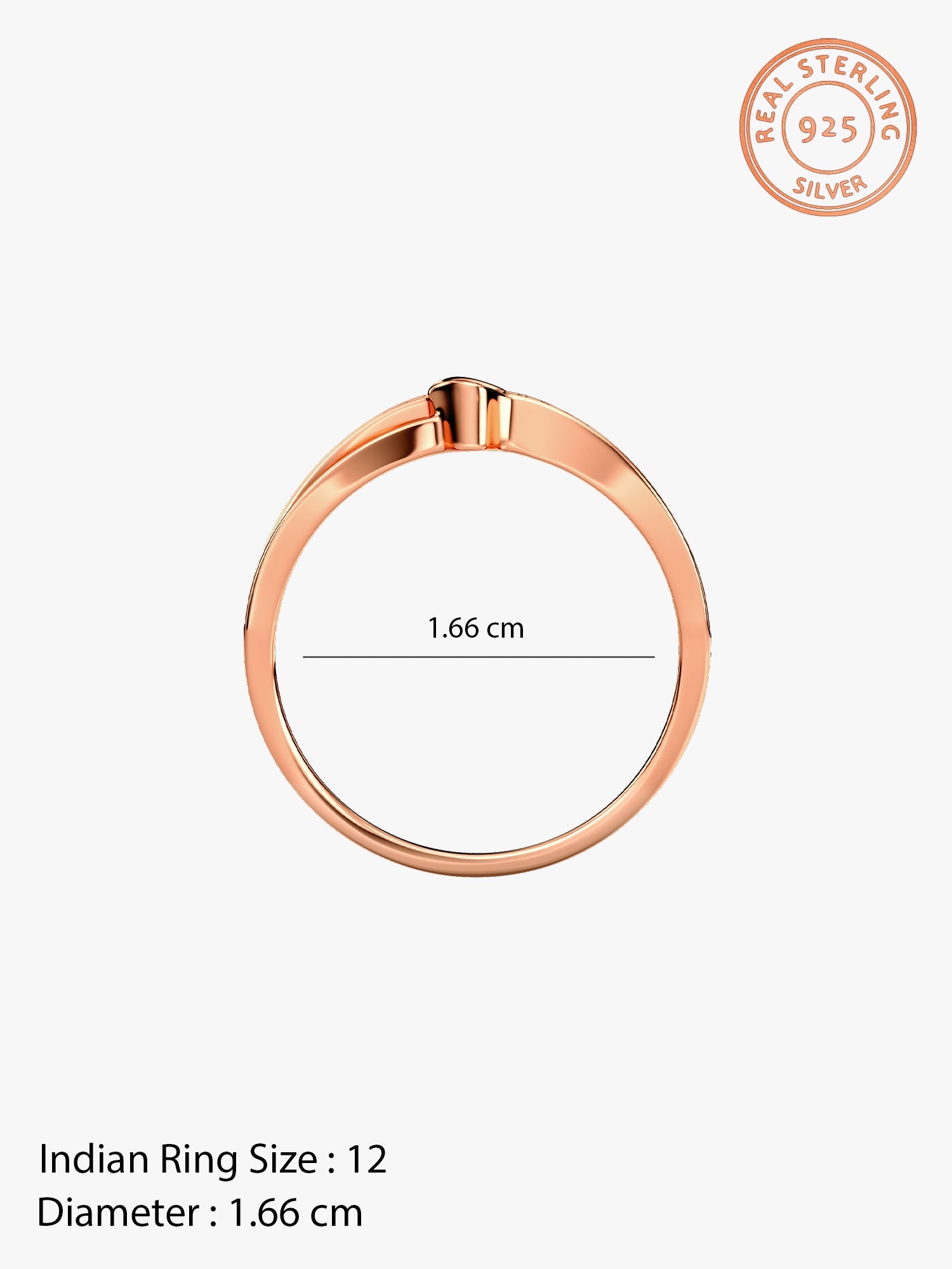 Rose Gold Heart Interlock Ring