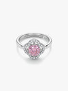 Silver Charm in Clover Ring