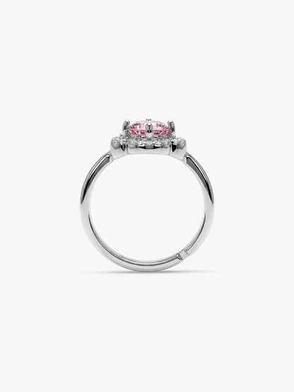 Silver Charm in Clover Ring