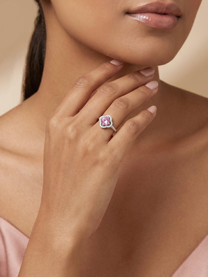 Silver Charm in Clover Ring