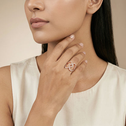 Rose Gold Deep Love Ring (Size 12)