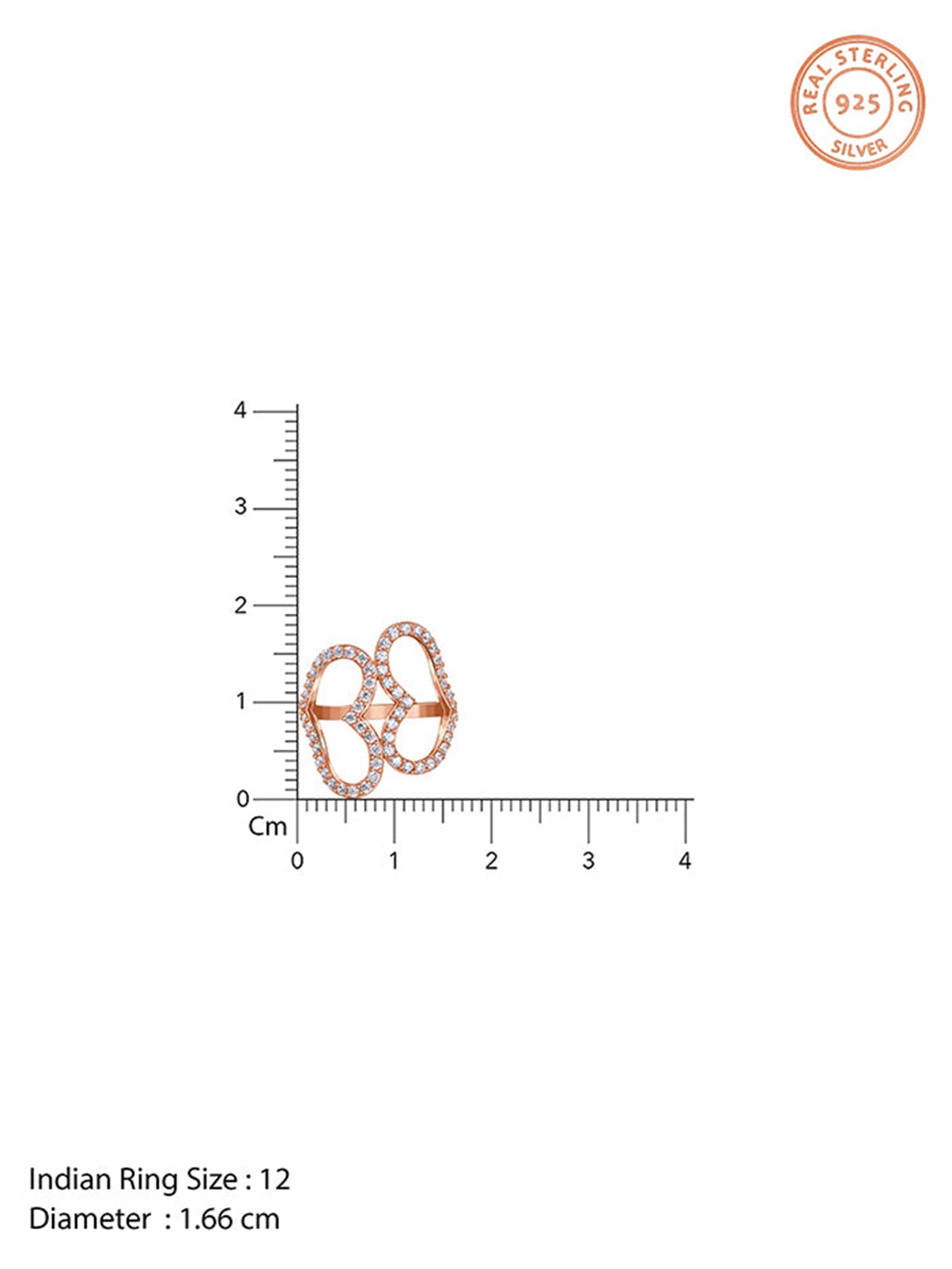 Rose Gold Deep Love Ring (Size 12)
