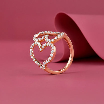 Rose Gold Deep Love Ring (Size 12)