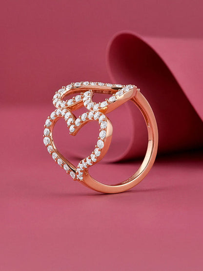Rose Gold Deep Love Ring (Size 12)