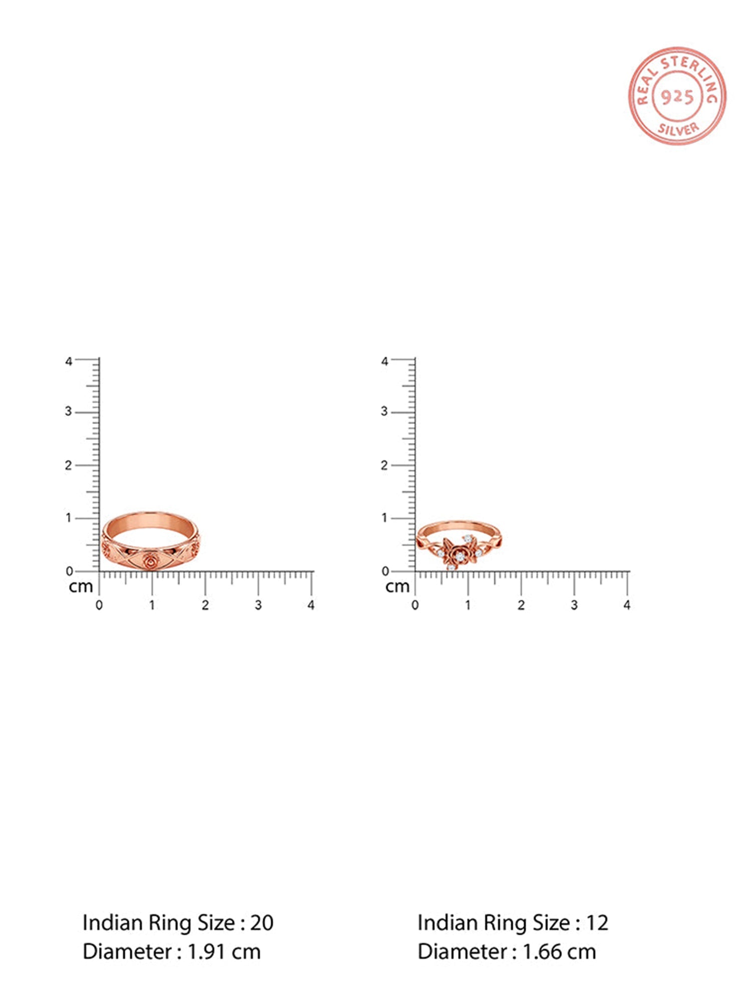 Rose Gold Spring Floral Couple Rings
