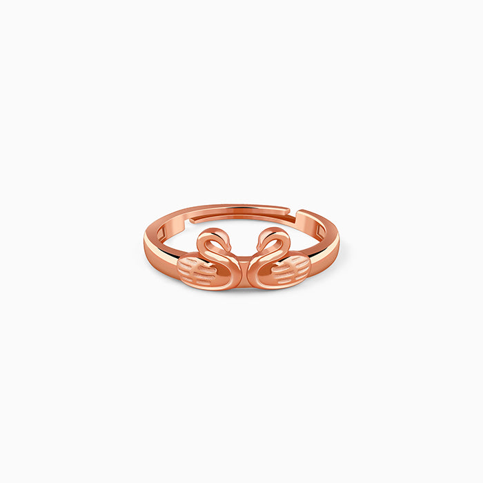 Rose Gold Swan Ring