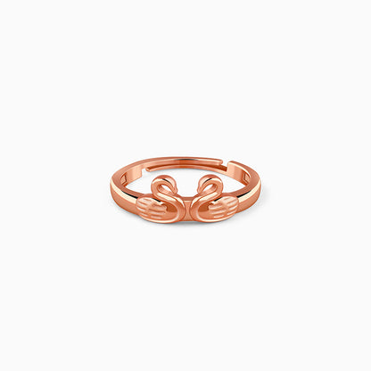 Rose Gold Swan Ring