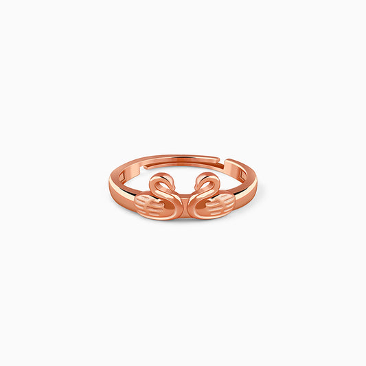 Rose Gold Swan Ring