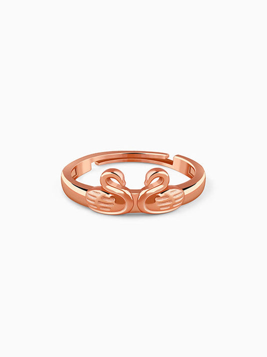 Rose Gold Swan Ring