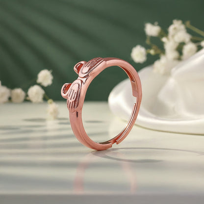 Rose Gold Swan Ring