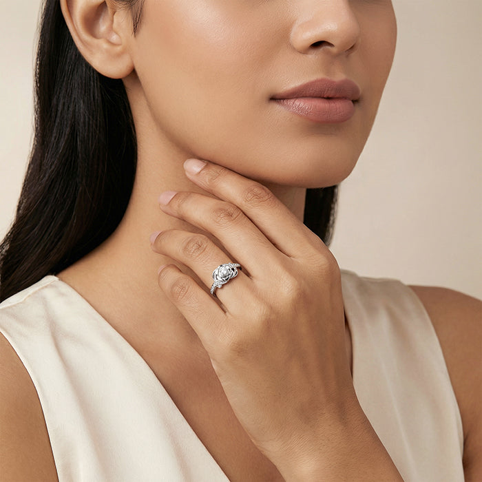 Silver Roseglow Ring