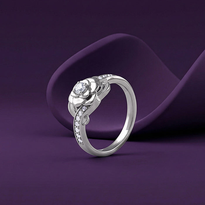 Silver Roseglow Ring