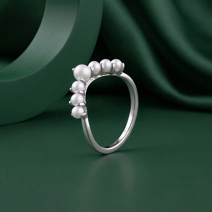 Kriti Sanon Silver Olivia Pearl Ring (Size 12)