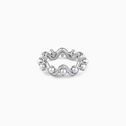 Silver Dorothy Pearl Ring (Size 12)