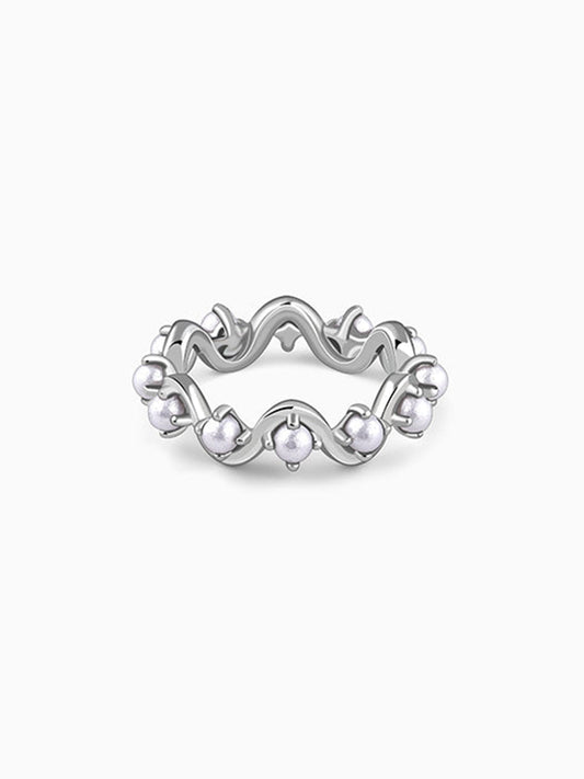 Kriti Sanon Silver Dorothy Pearl Ring (Size 12)