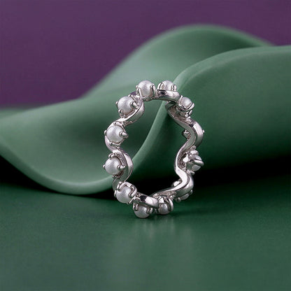 Silver Dorothy Pearl Ring (Size 12)