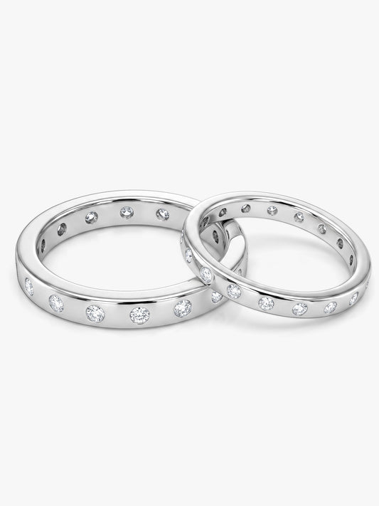 Silver Evermine Couple Bands