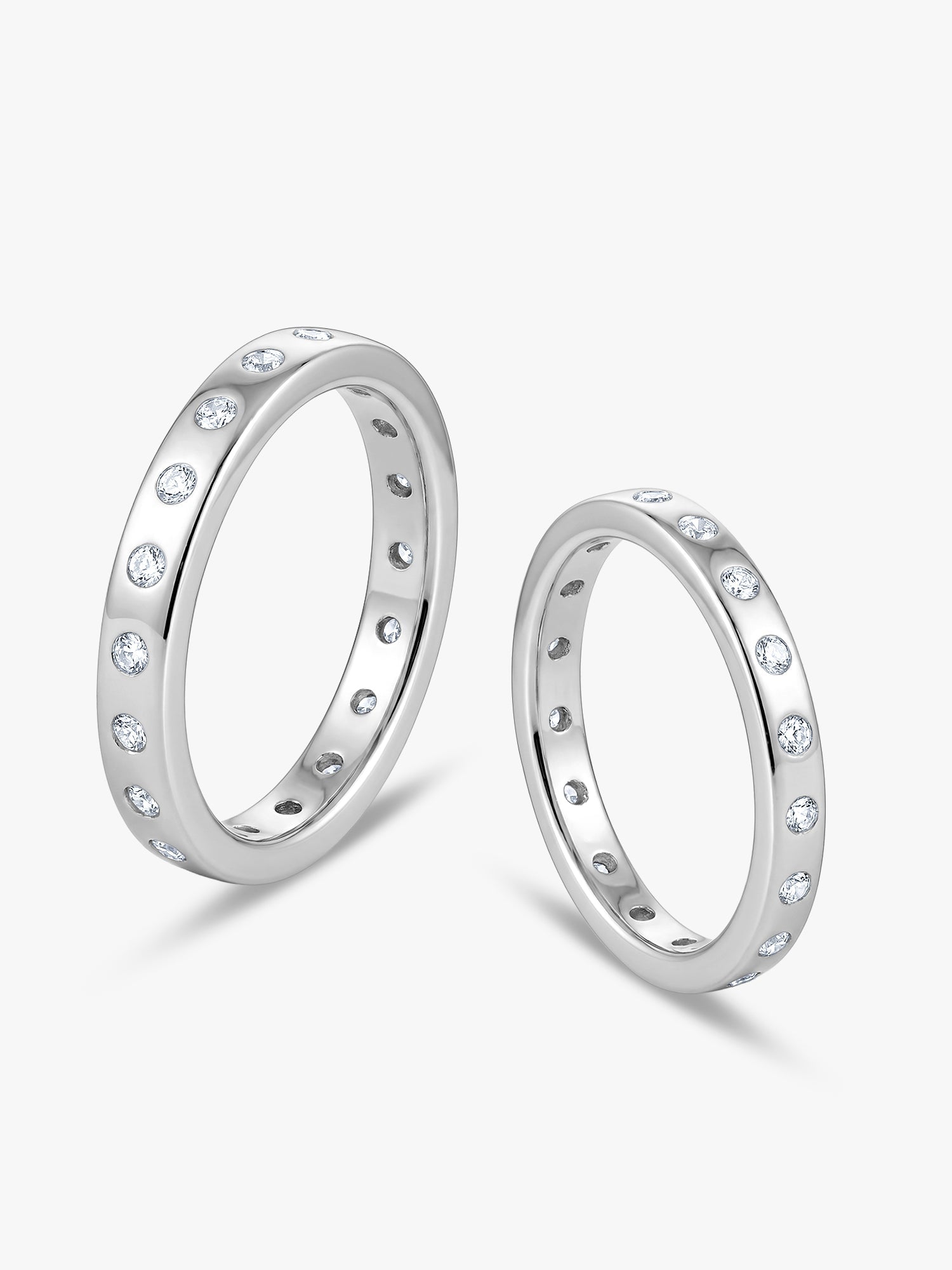Silver Evermine Couple Bands