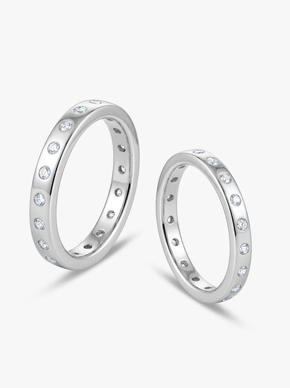 Silver Evermine Couple Bands