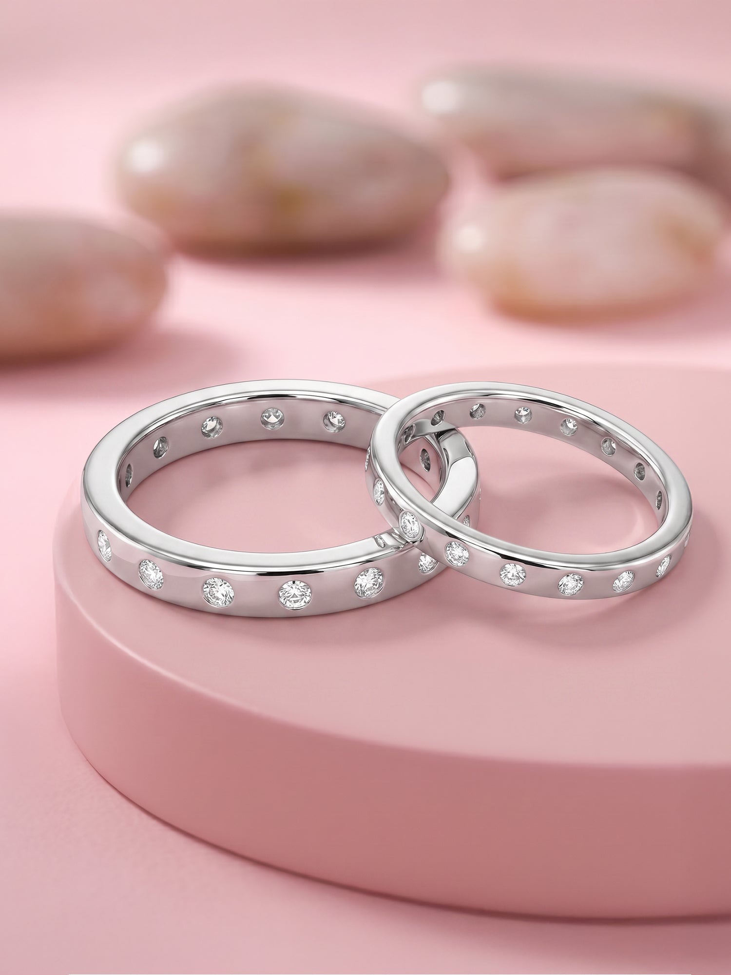 Silver Evermine Couple Bands