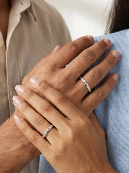 Silver Evermine Couple Bands